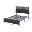 Artiss Double Bed Frame with LED Lights Storage Headboard 2 USB 2 AC Outlets Charging Station
