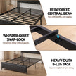 Artiss Double Bed Frame with LED Lights Storage Headboard 2 USB 2 AC Outlets Charging Station