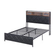 Artiss Double Bed Frame with LED Lights Storage Headboard 2 USB 2 AC Outlets Charging Station