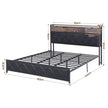 Artiss King Bed Frame with LED Lights and Storage Headboard Charging Station