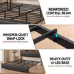 Artiss King Bed Frame with LED Lights and Storage Headboard Charging Station