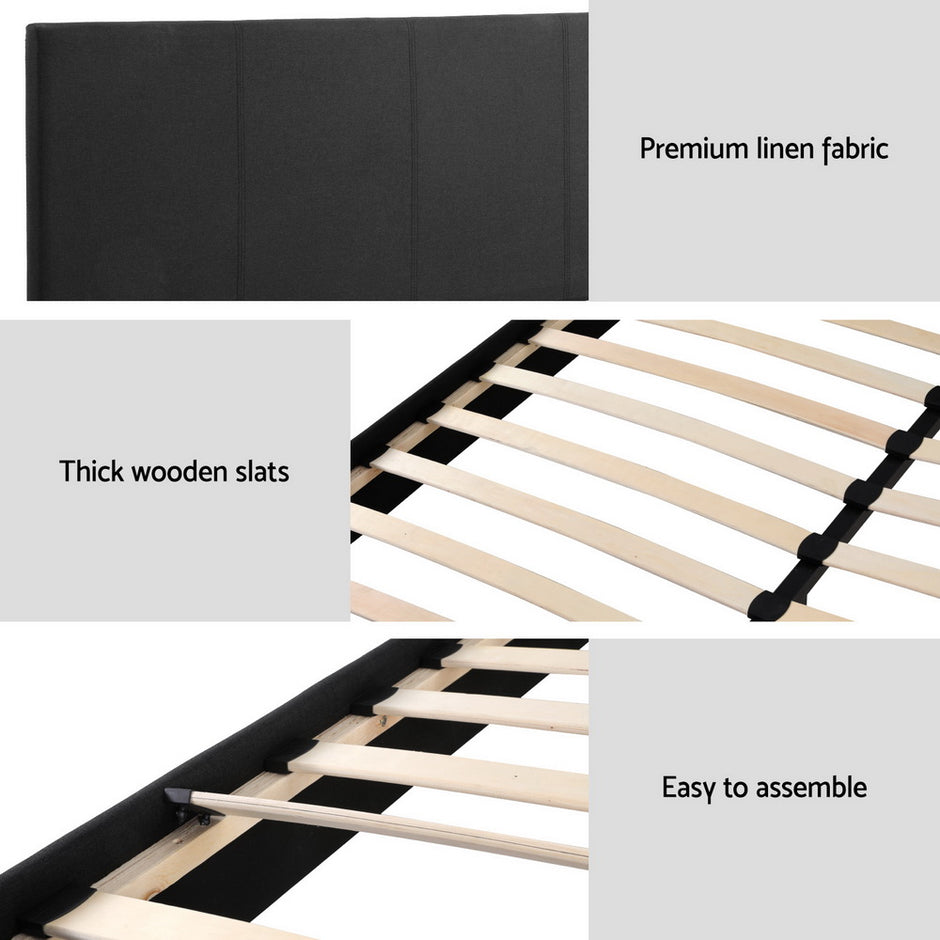 Artiss BedStory Double Bed Frame Mattress Set Platform Upholstered Hybrid Pocket Coil