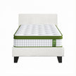 Artiss Single Bed Frame with Hybrid Mattress Set 30cm Medium Firm Platform Headboard Boucle Upholstered Pocket Coil for Pressure Relief