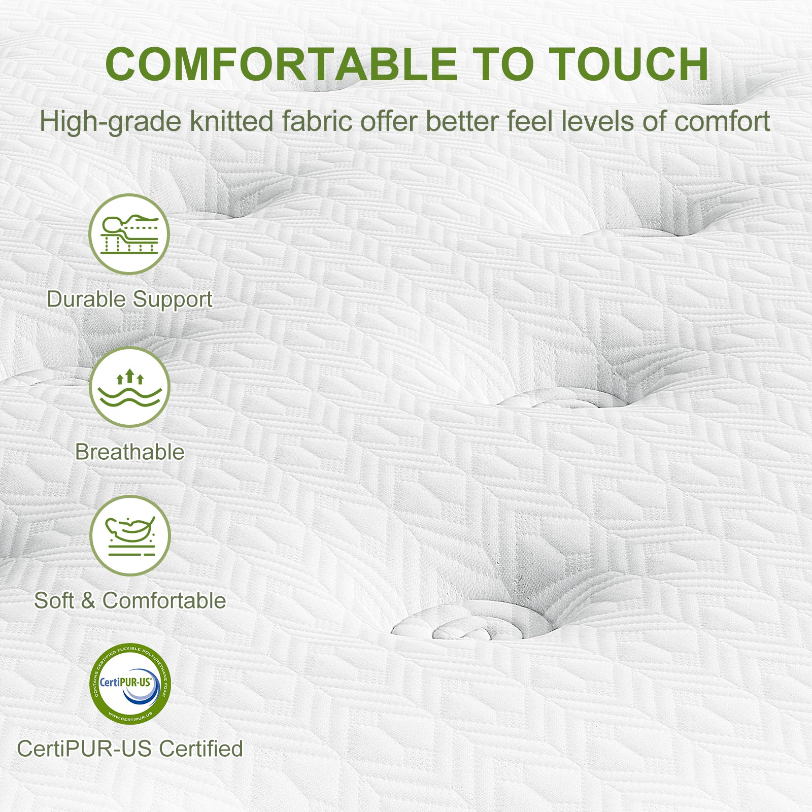 Artiss Double Bed Frame and BedStory Hybrid Mattress Bundle with Headboard White