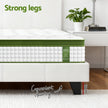 Artiss Double Bed Frame Platform White PVC Leather Hybrid Mattress Modern