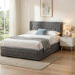 Artiss Upholstered Queen Gas Lift Storage Bed Frame with 2-Drawer Bedside Table Set