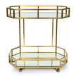 CBR6956-KS Bar Cart - Mirror and Gold Base