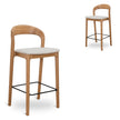CBS10180-SD 65cm Natural Bar Stool - Beige (Set of 2)