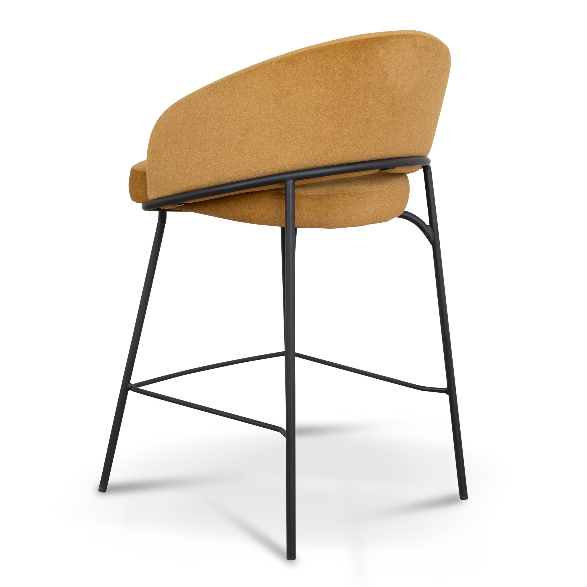 CBS10220-FH Black Bar Stool - Orange Gold Seat (Set of 2)