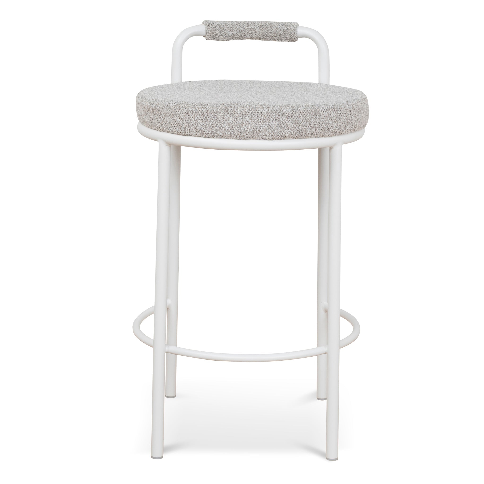 CBS10315-FH 65cm White Bar Stool - Clay Grey (Set of 2)