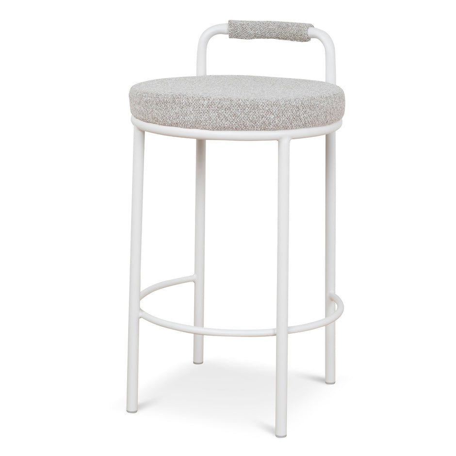 CBS10315-FH 65cm White Bar Stool - Clay Grey (Set of 2)