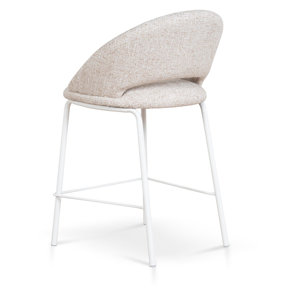 CBS10344-FH White Bar Stool - Pale Beige (Set of 2)