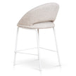 CBS10344-FH White Bar Stool - Pale Beige (Set of 2)