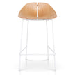 CBS10532-SU 65cm Matte White Bar Stool - Natural