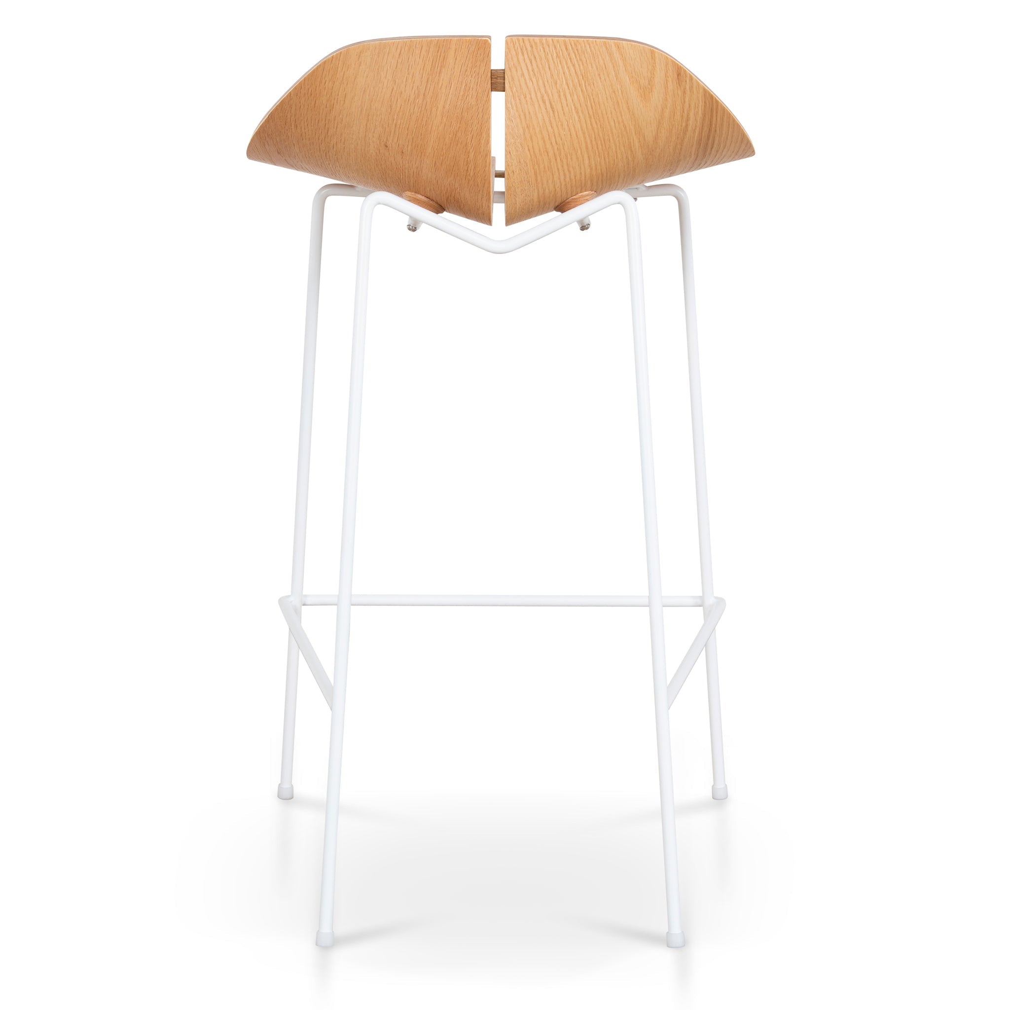 CBS10532-SU 65cm Matte White Bar Stool - Natural