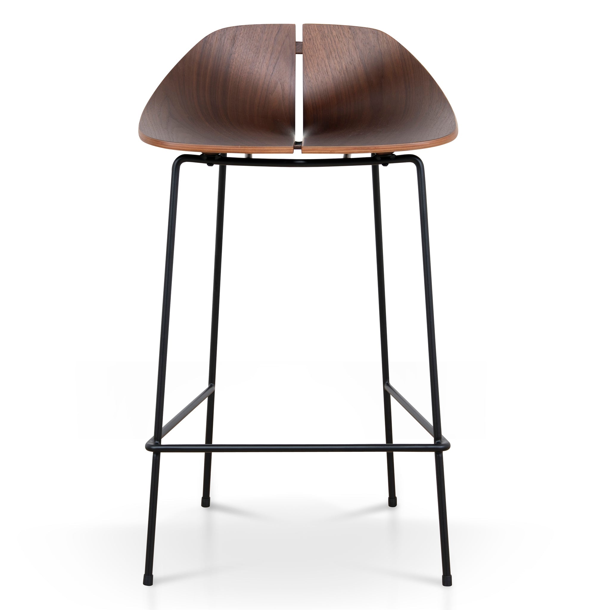 CBS10534-SU 65cm Matte Black Bar Stool - Walnut