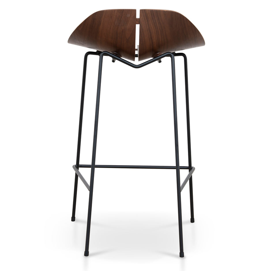CBS10534-SU 65cm Matte Black Bar Stool - Walnut