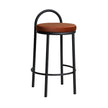 CBS10965-FH 65cm Black Frame Bar Stool - Burnt Brown (Set of 2)