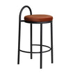 CBS10965-FH 65cm Black Frame Bar Stool - Burnt Brown (Set of 2)