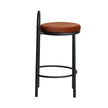 CBS10965-FH 65cm Black Frame Bar Stool - Burnt Brown (Set of 2)
