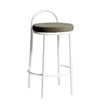 CBS12012-FH 65cm White Frame Bar Stool - Dark Moss Green (Set of 2)