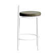 CBS12012-FH 65cm White Frame Bar Stool - Dark Moss Green (Set of 2)