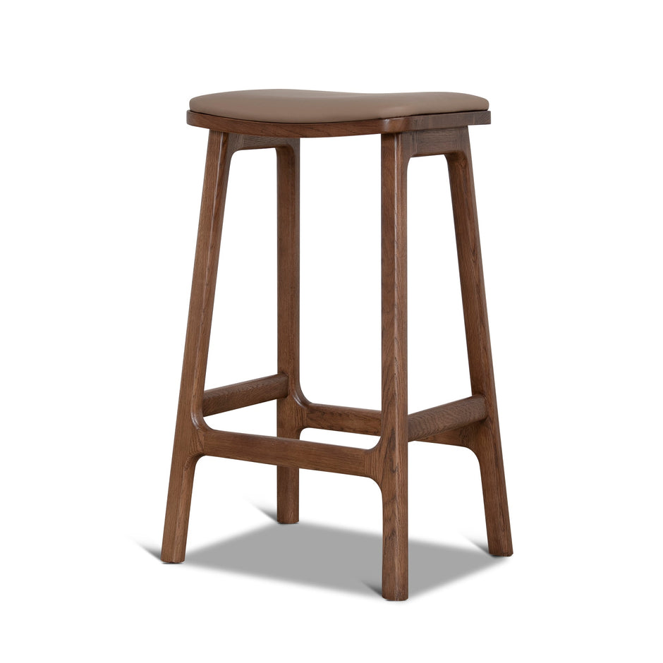 CBS12259-OW 67cm Walnut Bar Stool - Mocha Brown