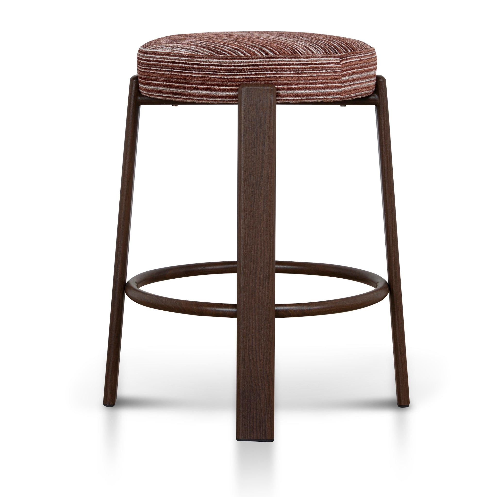 CBS12442-CI Walnut Barstool - Burgundy Stripe