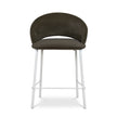 CBS12642-FH White Bar Stool - Dark Moss Green (Set of 2)