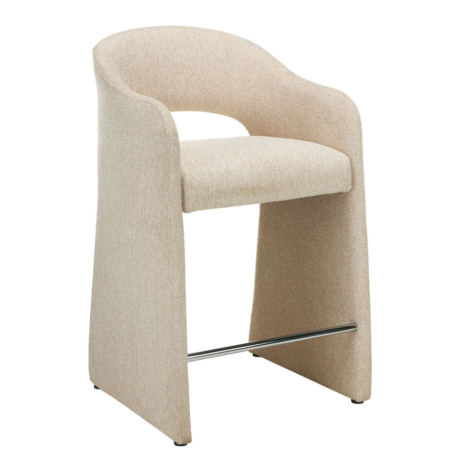 CBS12681-MR 65cm Fabric Bar Stool - Cobble Beige (Set of 2)