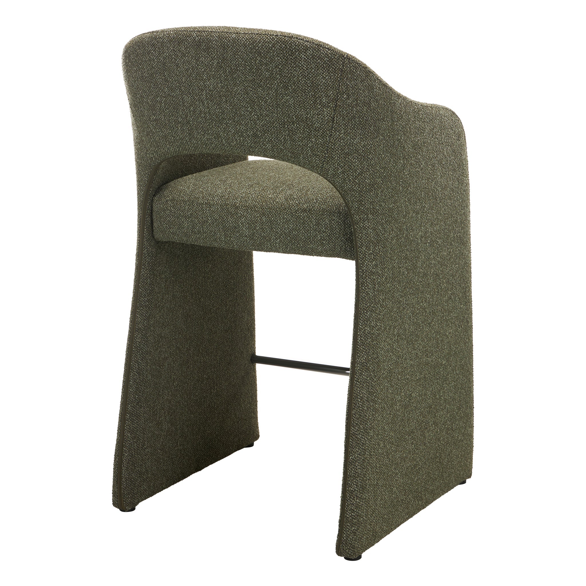 CBS12682-MR 65cm Fabric Bar Stool - Twill Green (Set of 2)