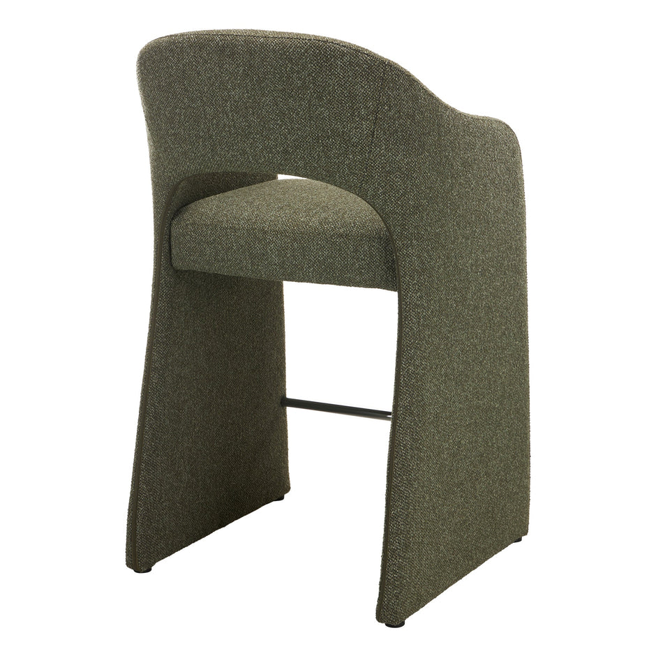 CBS12682-MR 65cm Fabric Bar Stool - Twill Green (Set of 2)
