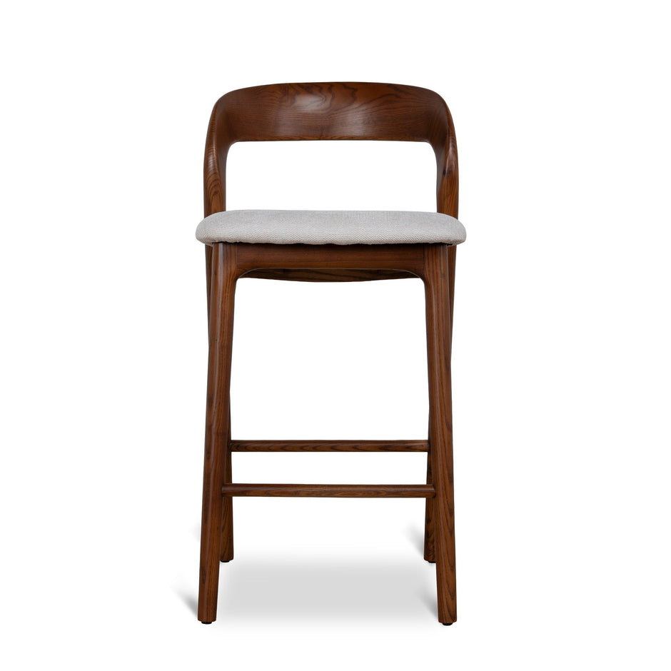 CBS12741-NX 65cm Walnut Bar Stool - Naxos Beige