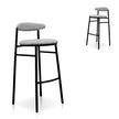 CBS6919-SD 65cm Fabric Bar Stool - Silver Grey and Black Legs (Set of 2)