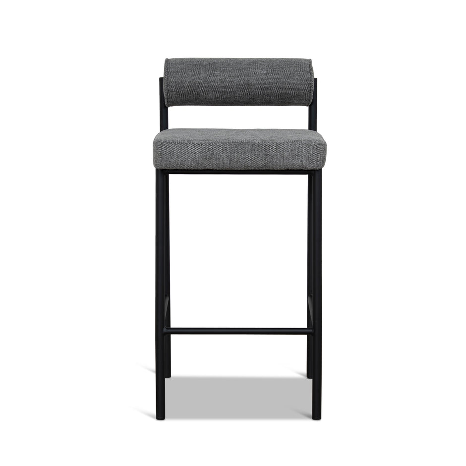 CBS8169-FH 65cm Fabric Bar Stool - Spec Smoke Grey (Set of 2)