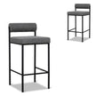 CBS8169-FH 65cm Fabric Bar Stool - Spec Smoke Grey (Set of 2)
