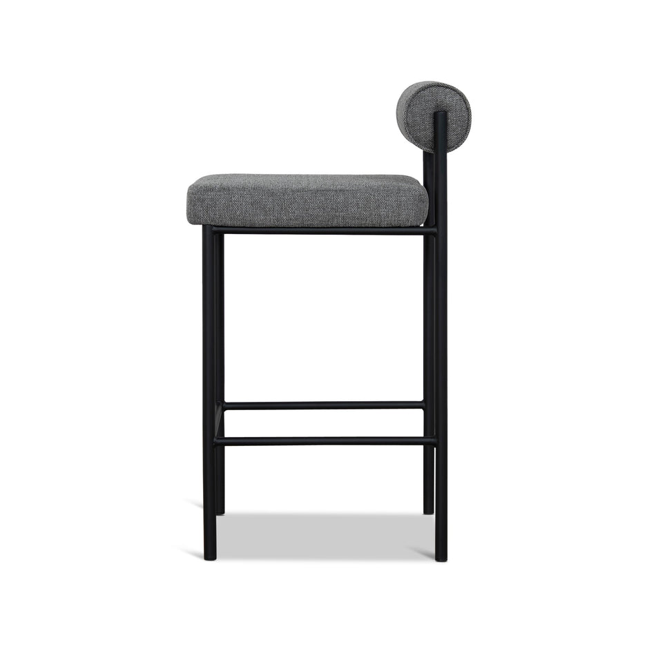 CBS8169-FH 65cm Fabric Bar Stool - Spec Smoke Grey (Set of 2)