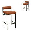 CBS8418-FH 65cm Fabric Bar Stool - Brown (Set of 2)