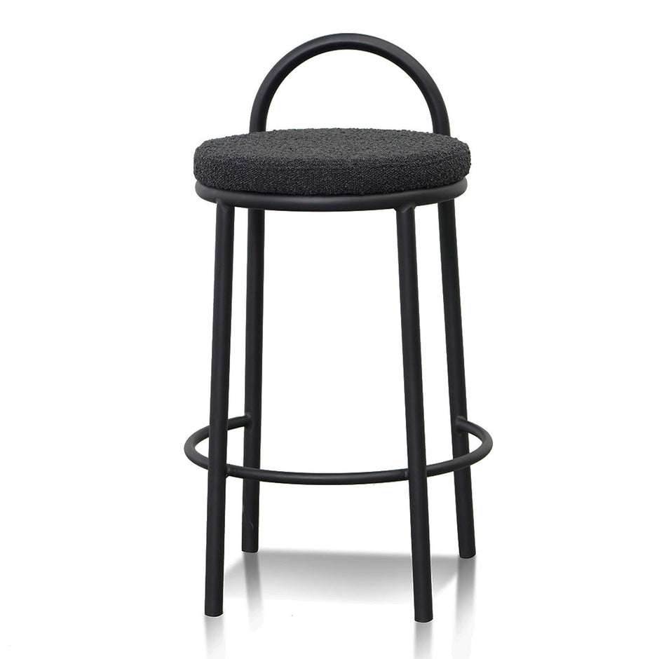 CBS8458-FH 65cm Bar Stool - Black Boucle (Set of 2)