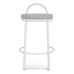 CBS8599-FH 65cm White Frame Bar Stool - Clay Grey (Set of 2)