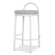 CBS8599-FH 65cm White Frame Bar Stool - Clay Grey (Set of 2)
