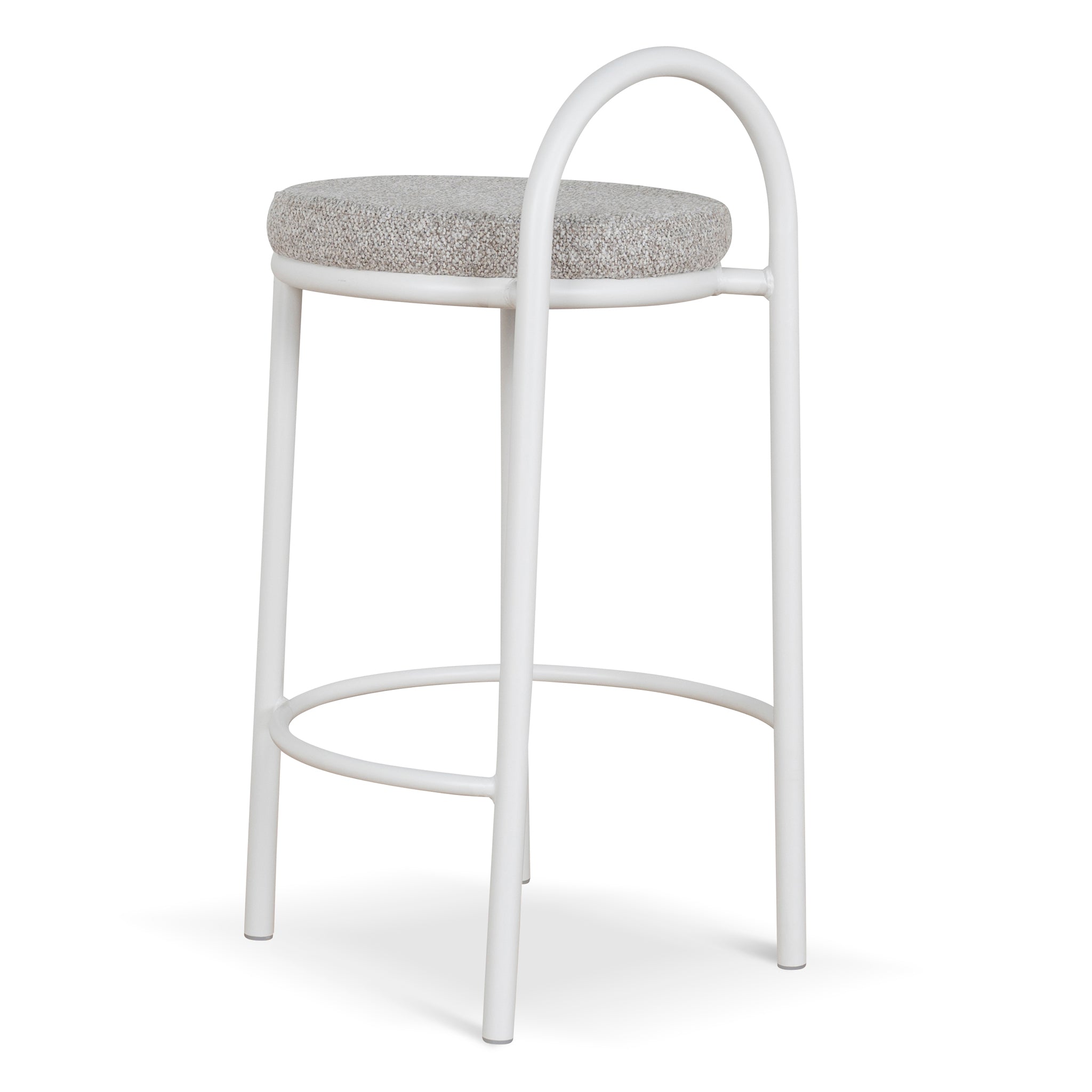 CBS8599-FH 65cm White Frame Bar Stool - Clay Grey (Set of 2)