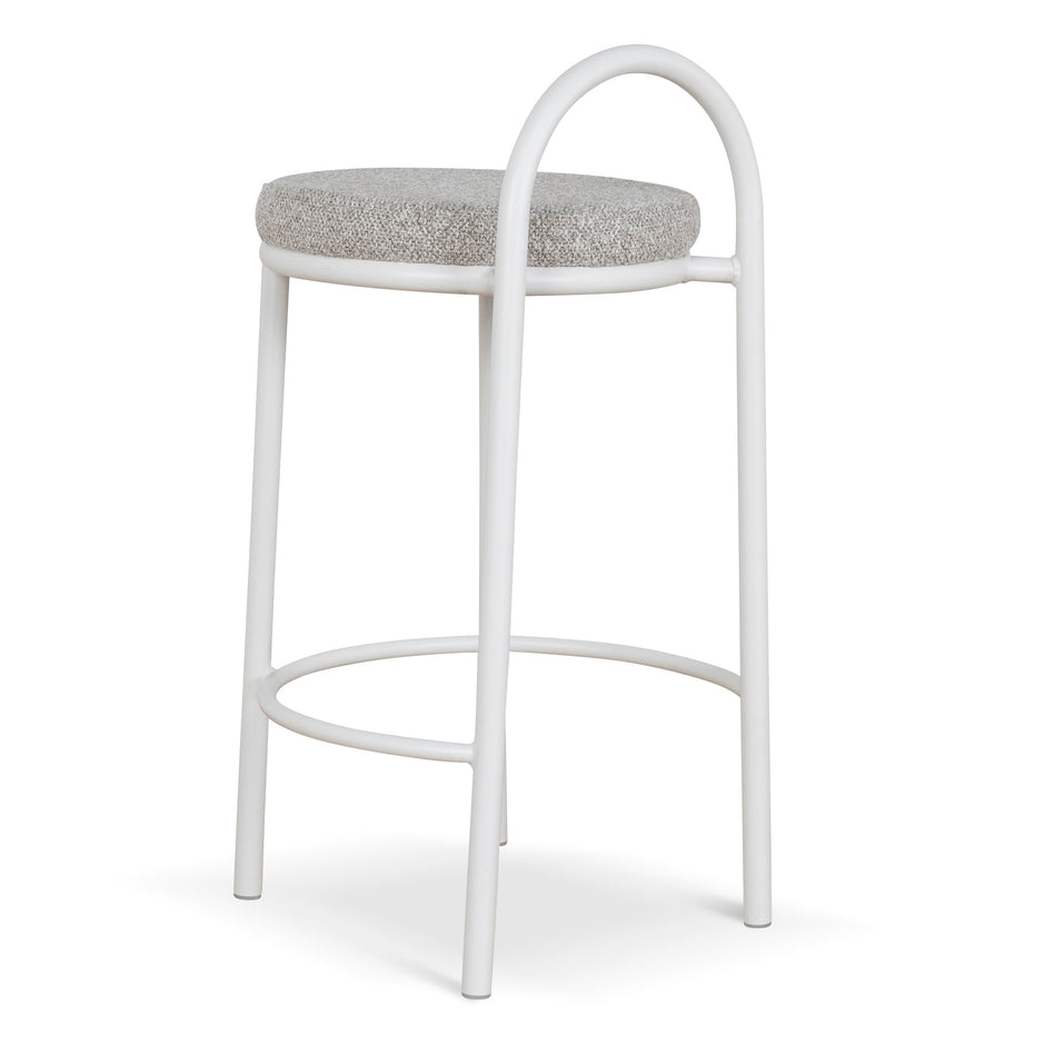 CBS8599-FH 65cm White Frame Bar Stool - Clay Grey (Set of 2)