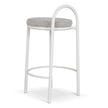 CBS8599-FH 65cm White Frame Bar Stool - Clay Grey (Set of 2)