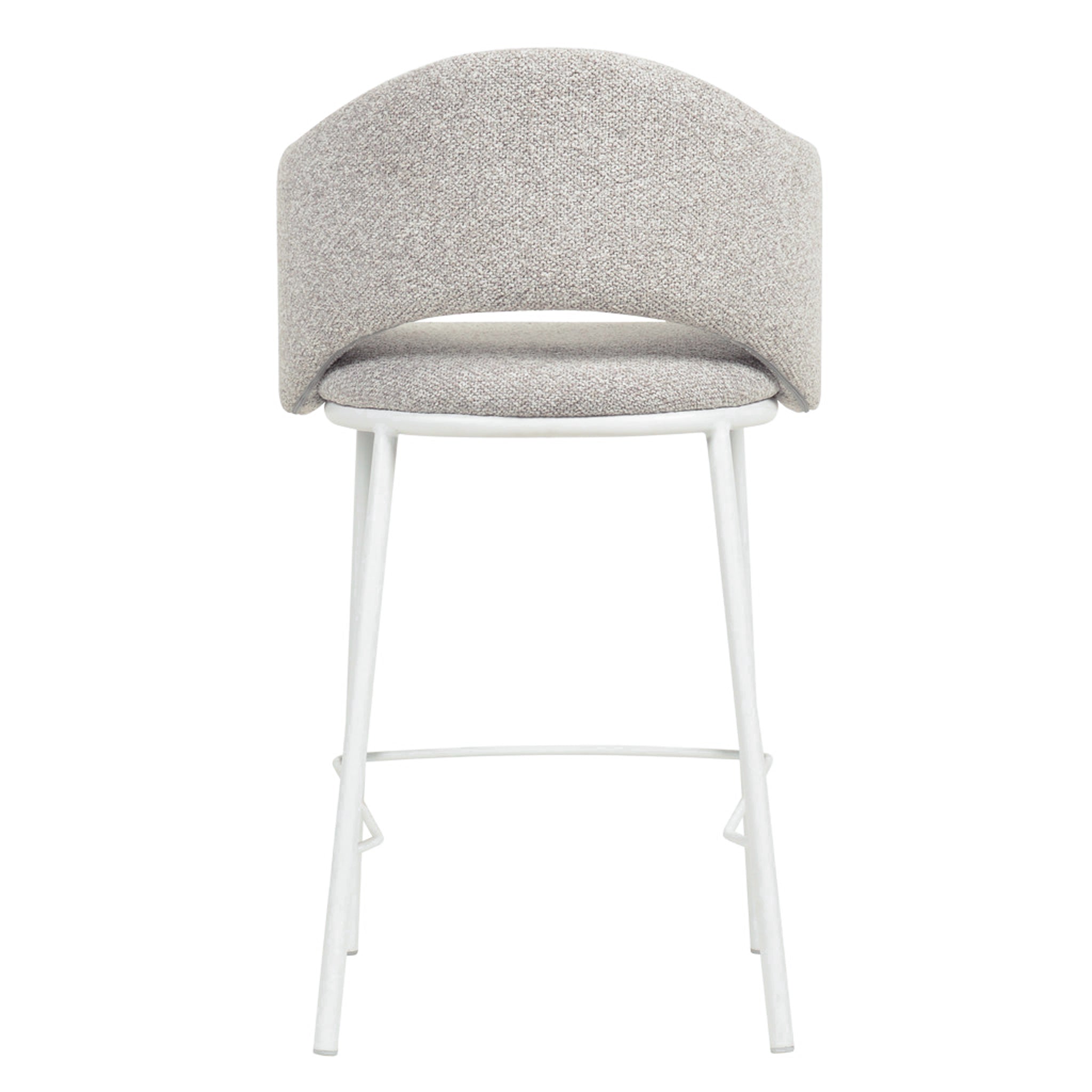 CBS8606-FHx2 65cm White Bar Stool - Clay Grey (Set of 2)