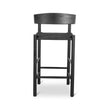 CBS8866-OW 65cm Bar Stool - Full Black with Back Rest