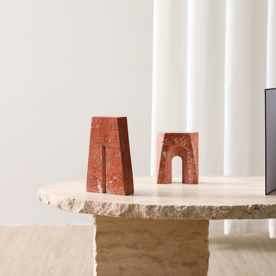 CAC10732-FC Arch Short Marble Sclupture - Red