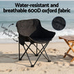 Weisshorn Folding Camping Moon Chair Portable Seat Weight Capacity 120KG Black