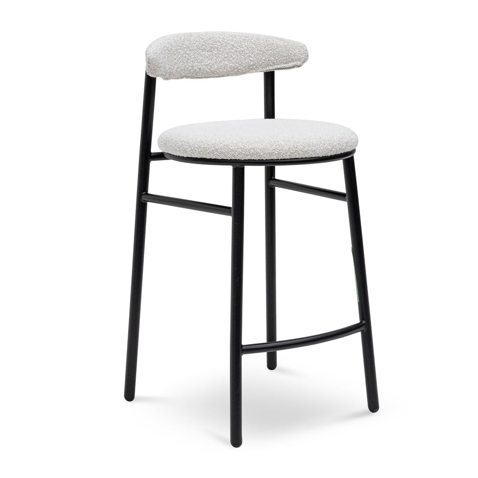 CBS6995-SD 65cm Bar Stool - Moon White Boucle and Black Legs (Set of 2)