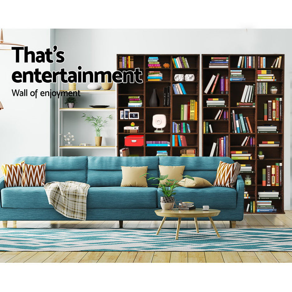 Artiss Bookshelf CD Storage Rack - BERT Walnut